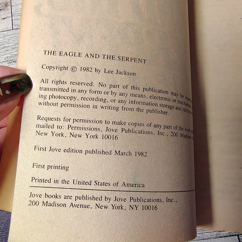 Jove Books eagle serpent